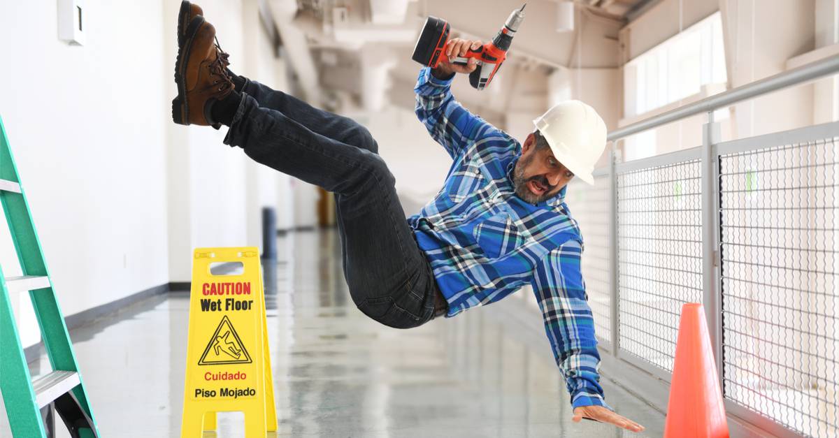 construction worker falling